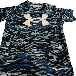 Under Armour Blue and Black Camo Kids Tee